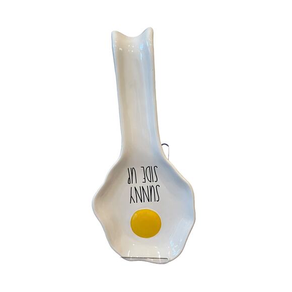 RAE DUNN Sunny Side Up Ceramic Spoon Rest Yellow | White | Black NEW - Picture 6 of 10